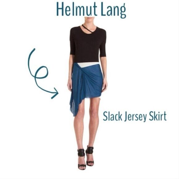 Helmut Lang Slack Jersey skirt cobalt - Picture 1 of 7